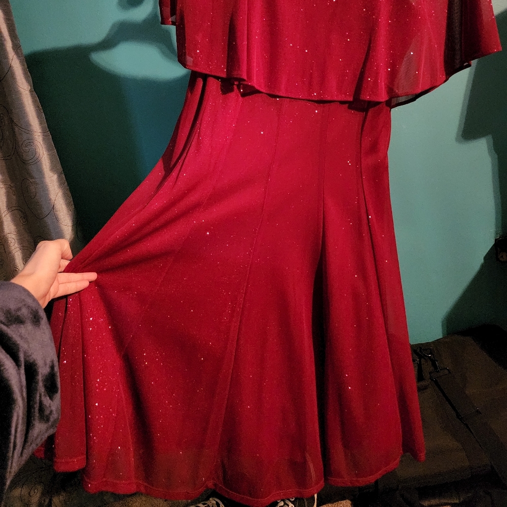 Gorgeous glittery deep red dress